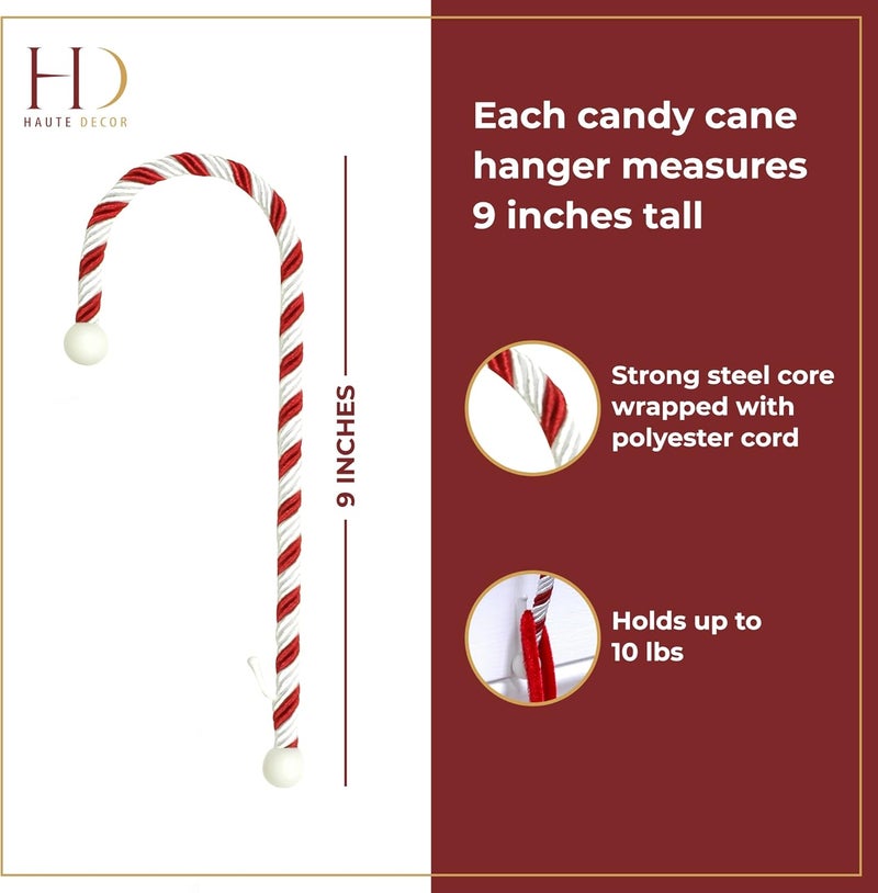 Haute Decor Candy Cane Stocking Holder - 4-Pack - Image 2